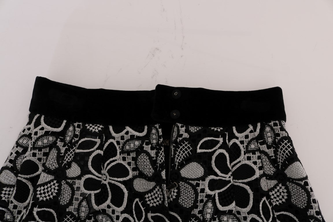 Elegant Lace Mini Skirt with Crystal Details - ventzia