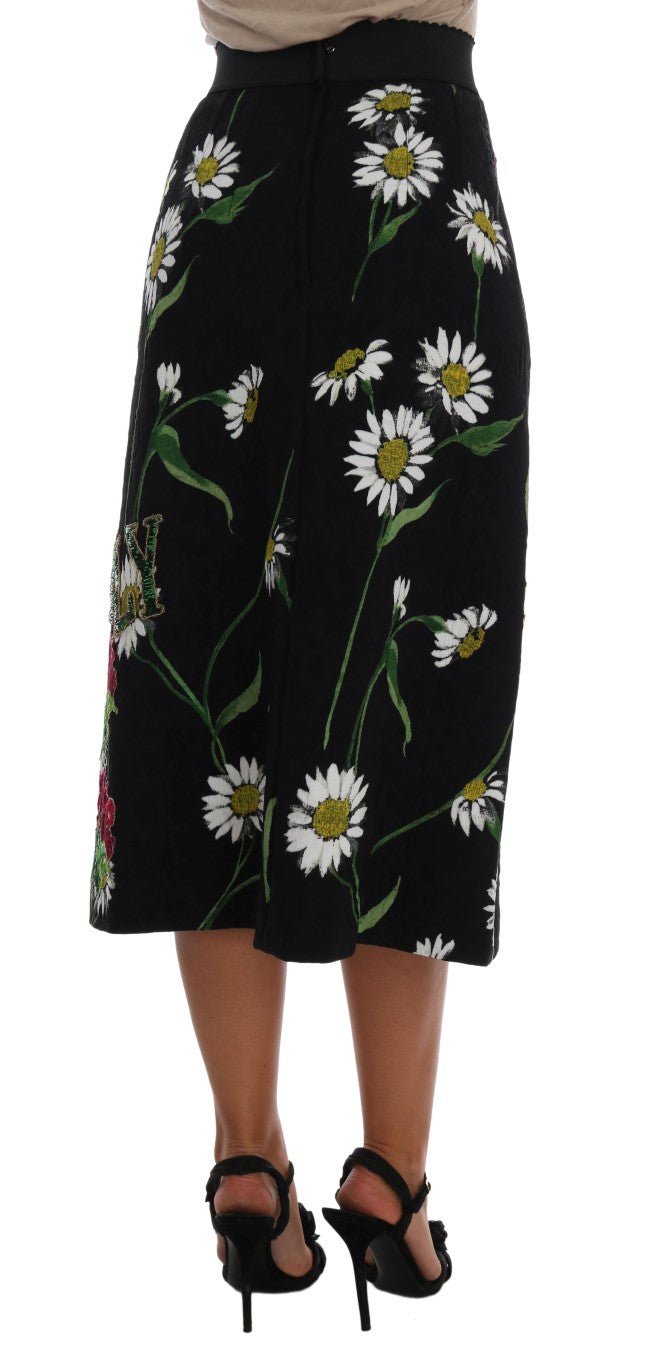 Embellished A-Line Mid-Calf Skirt - ventzia