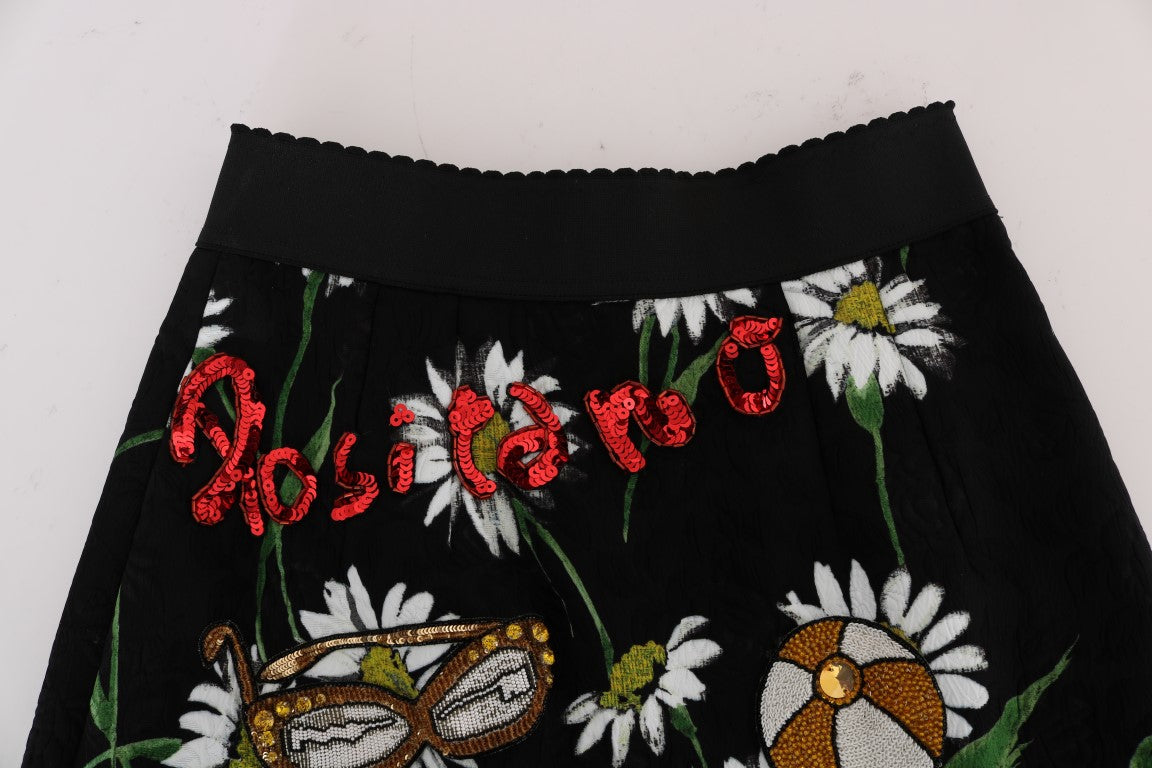 Embellished A-Line Mid-Calf Skirt - ventzia