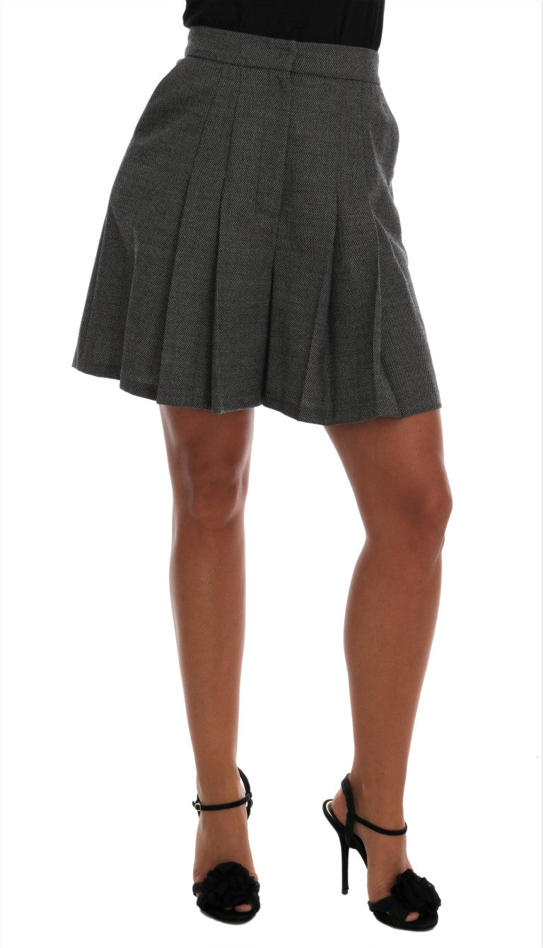 Chic High Waist Wool Mini Shorts - ventzia