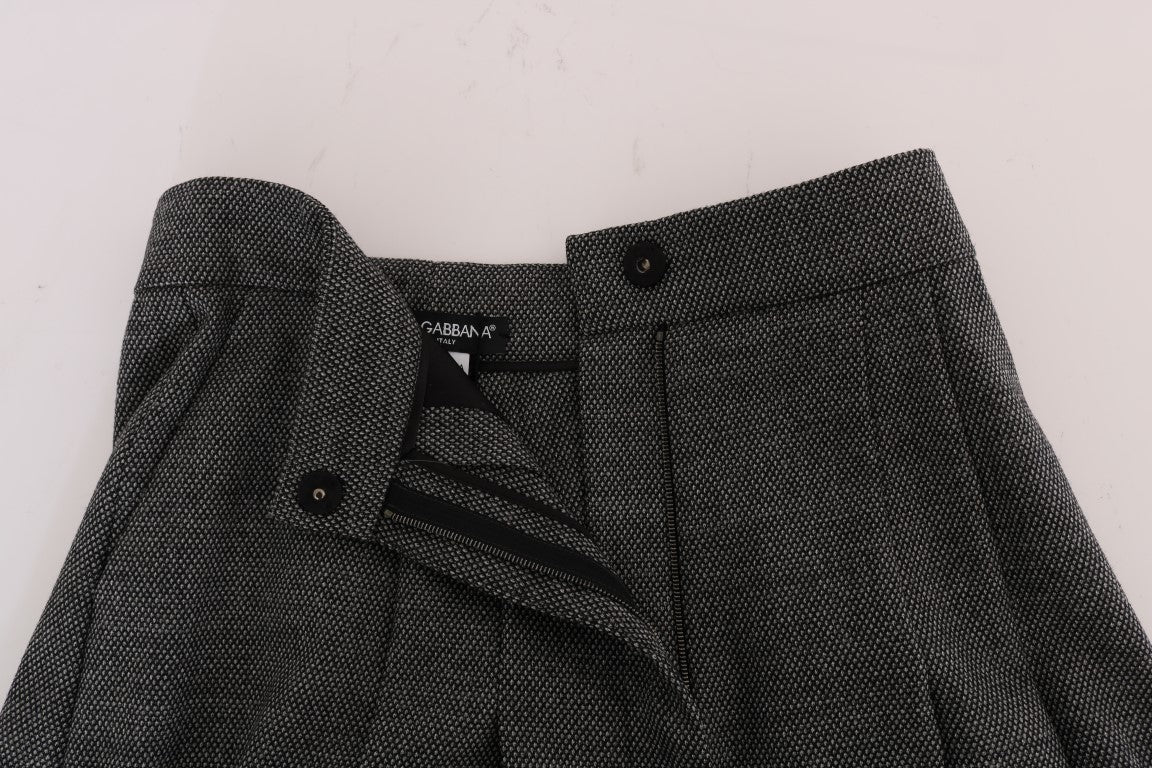 Chic High Waist Wool Mini Shorts - ventzia