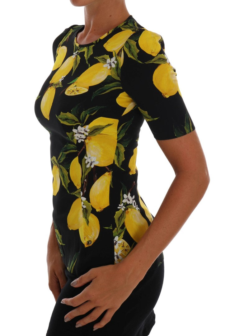 Sicilian Lemon Print Silk Blouse - ventzia