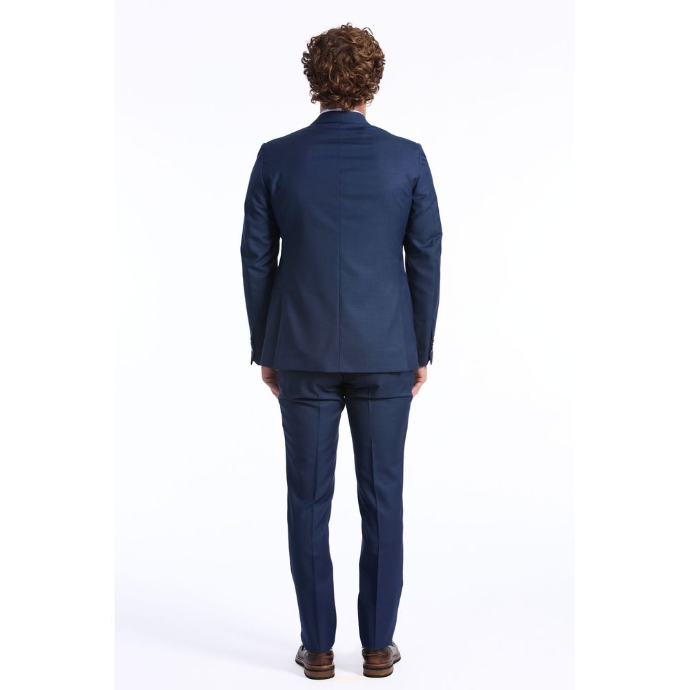 Blue Wool Men Blazer - ventzia