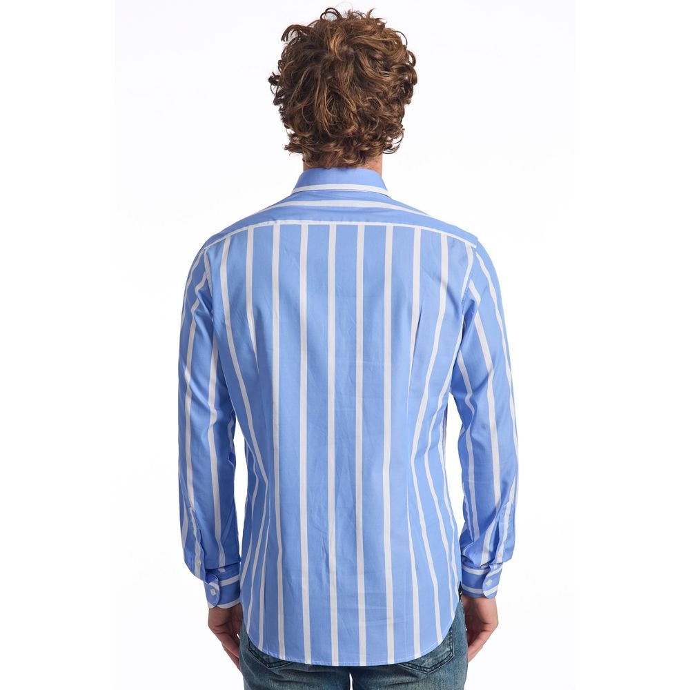 Light Blue Cotton Men Shirt - ventzia
