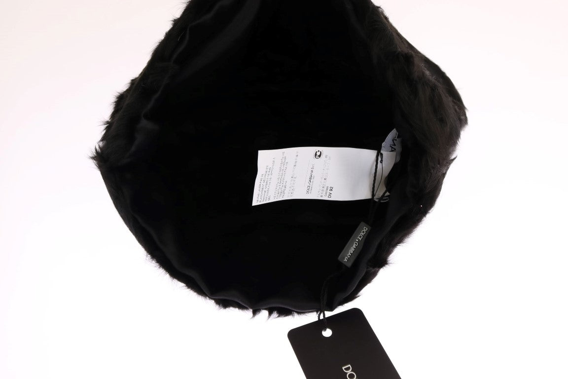 Elegant Black Xiangao Fur Beanie Hat - ventzia