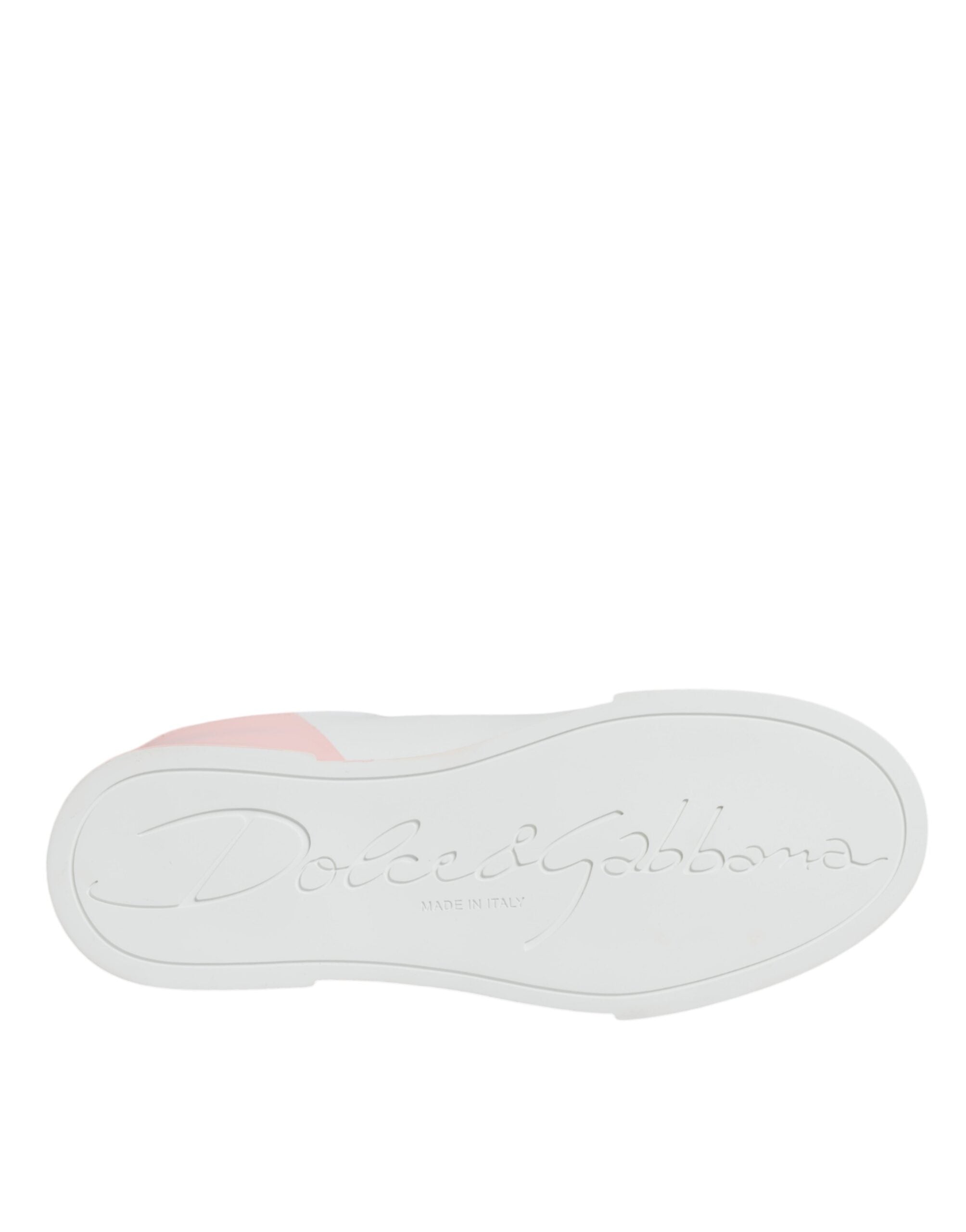 White Pink Portofino Low Top Sneakers Shoes - ventzia