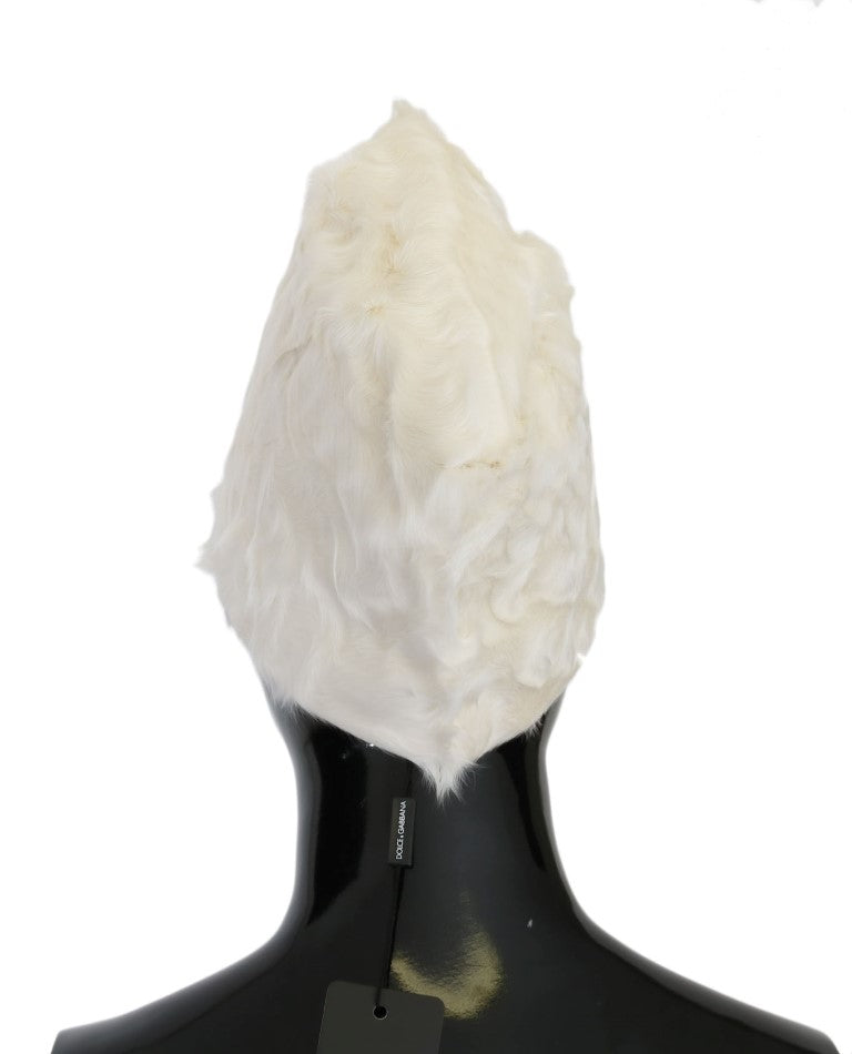 Elegant White Fur Beanie Luxury Winter Hat - ventzia