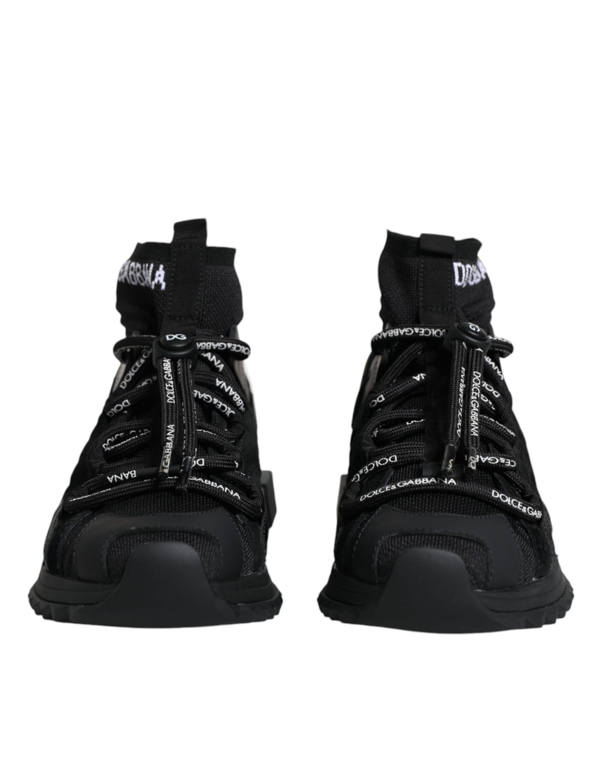 Black Sorrento Socks Logo Sneakers Shoes - ventzia