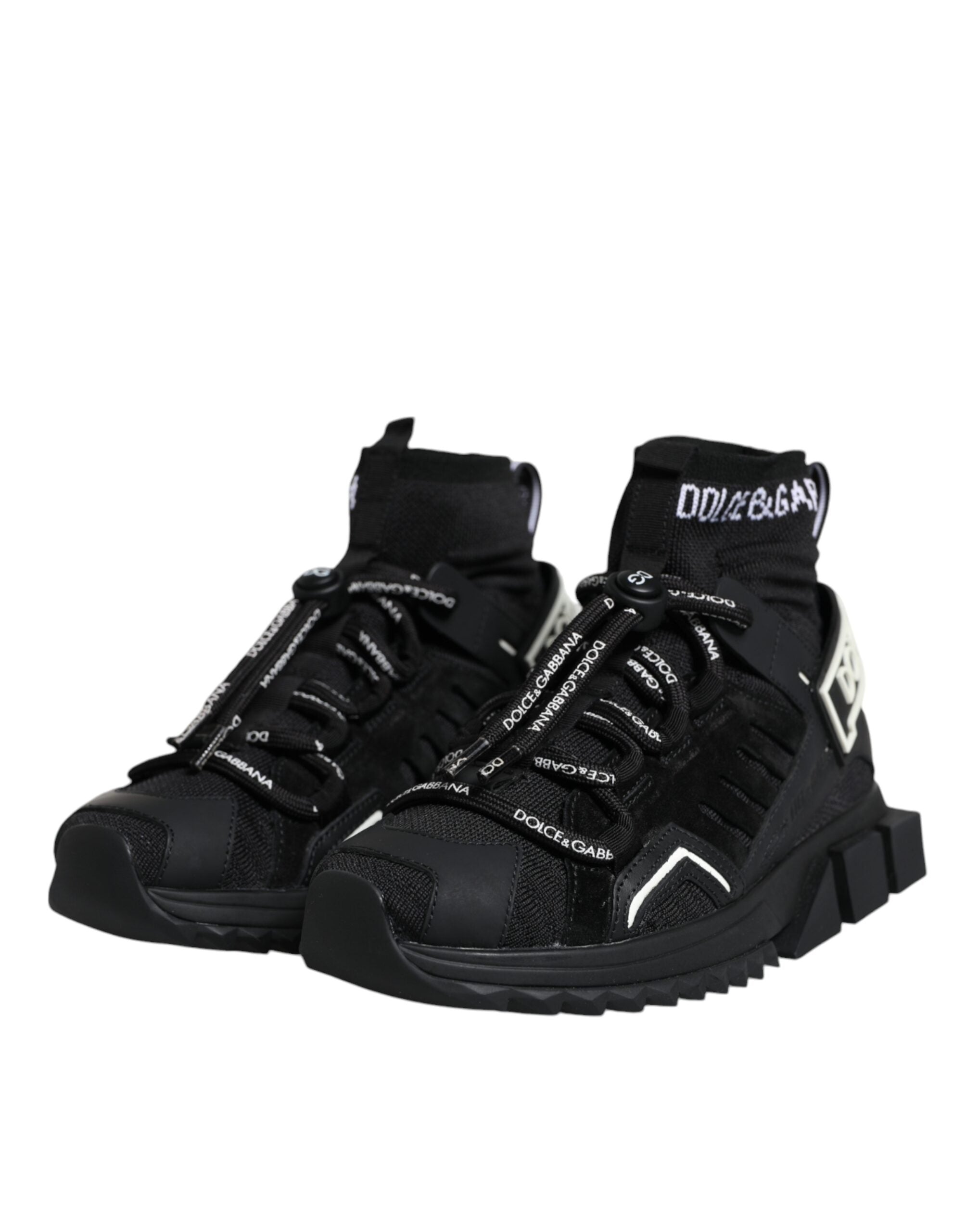 Black Sorrento Socks Logo Sneakers Shoes - ventzia