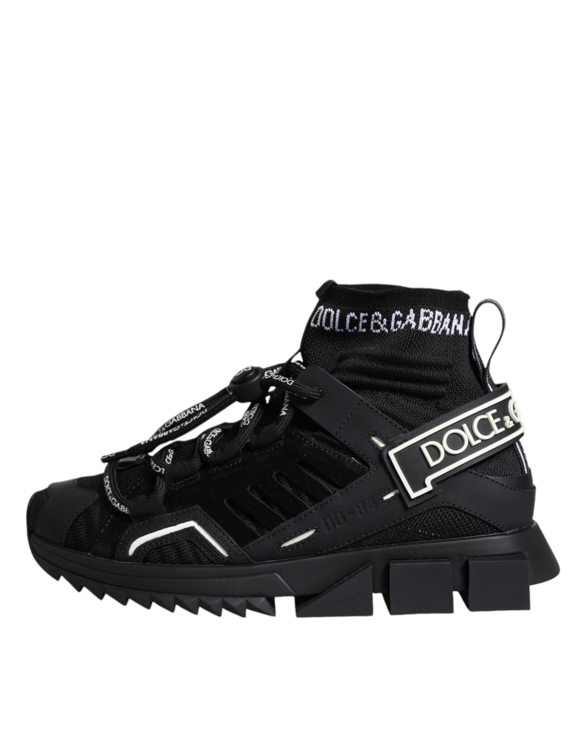 Black Sorrento Socks Logo Sneakers Shoes - ventzia