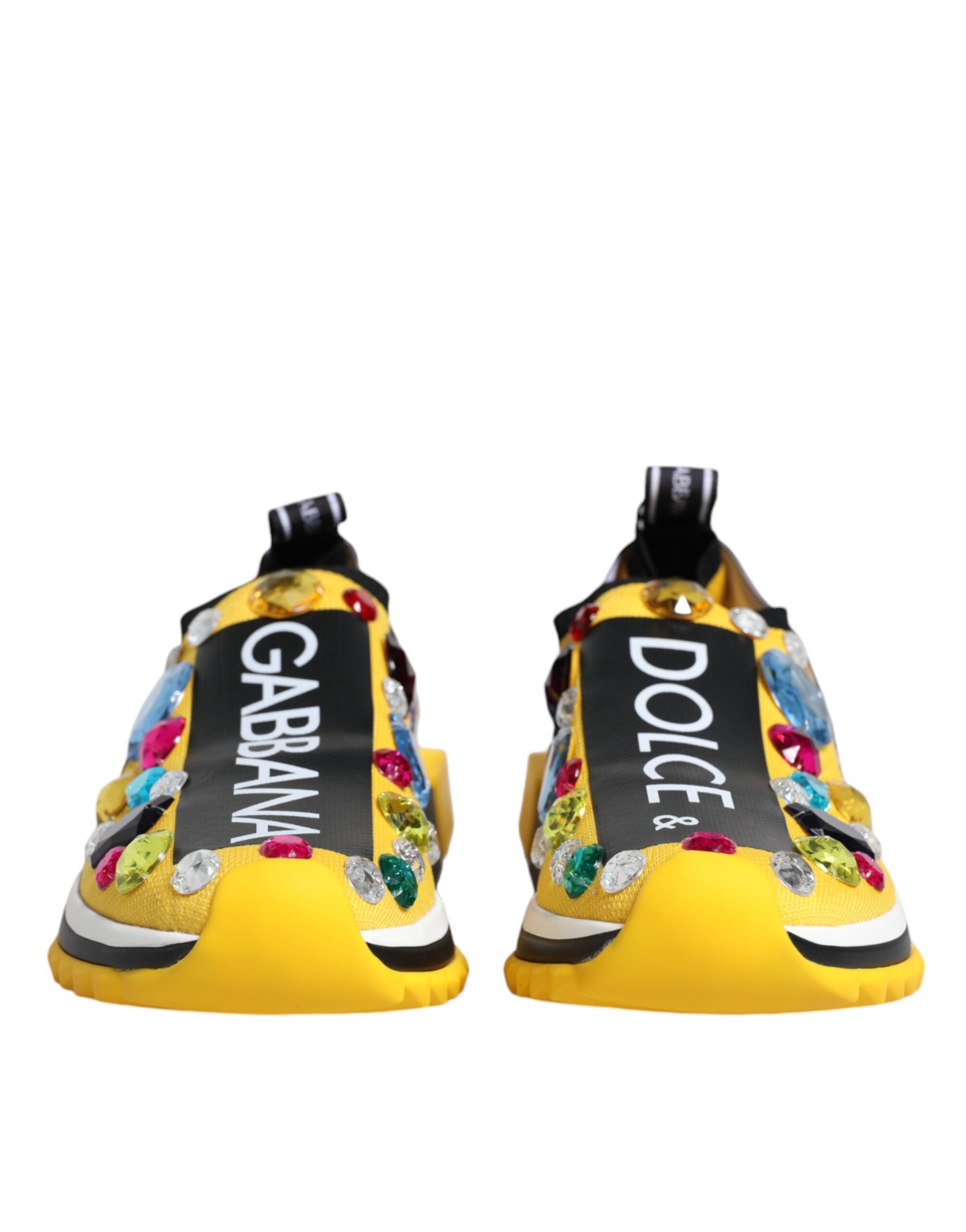 Yellow Sorrento Crystals Low Top Sneakers Shoes - ventzia
