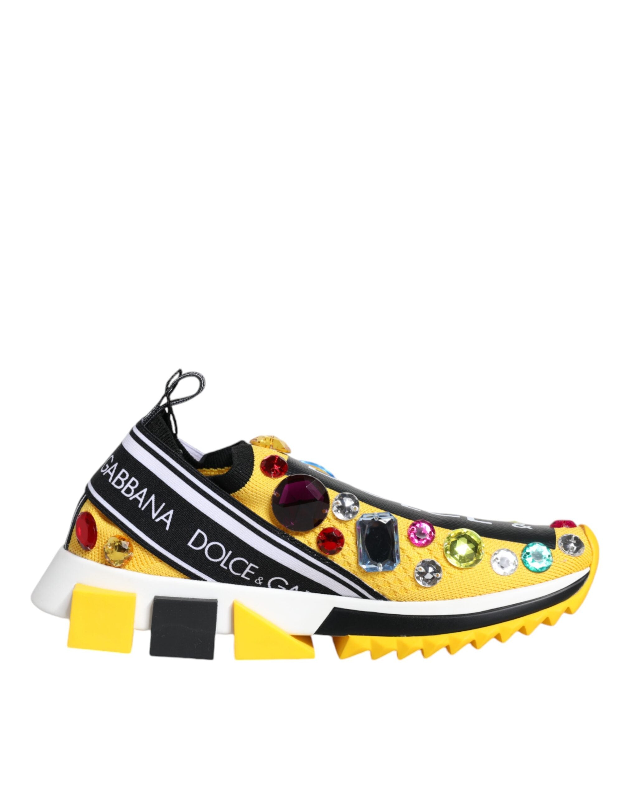 Yellow Sorrento Crystals Low Top Sneakers Shoes - ventzia