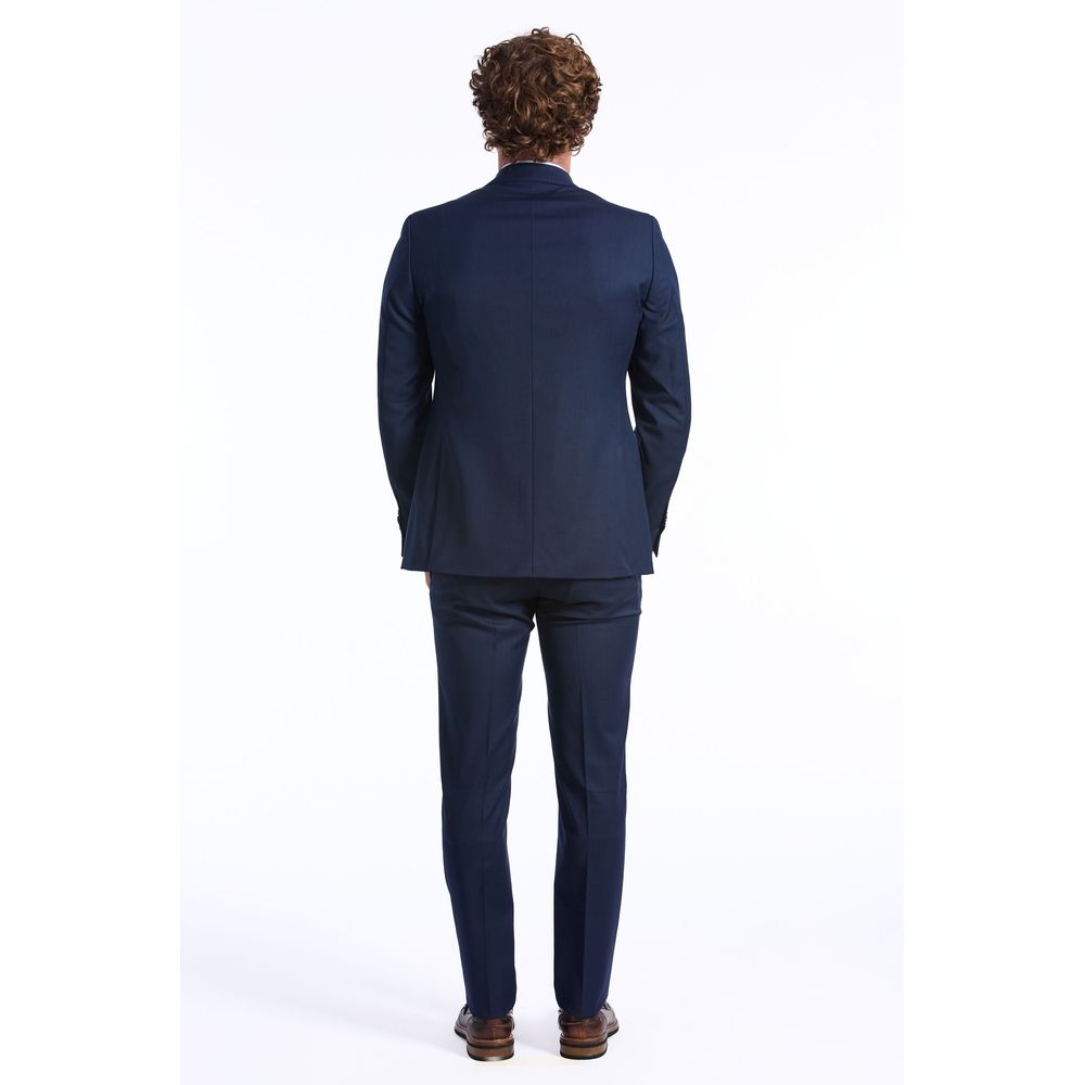 Blue Wool Men Suit - ventzia