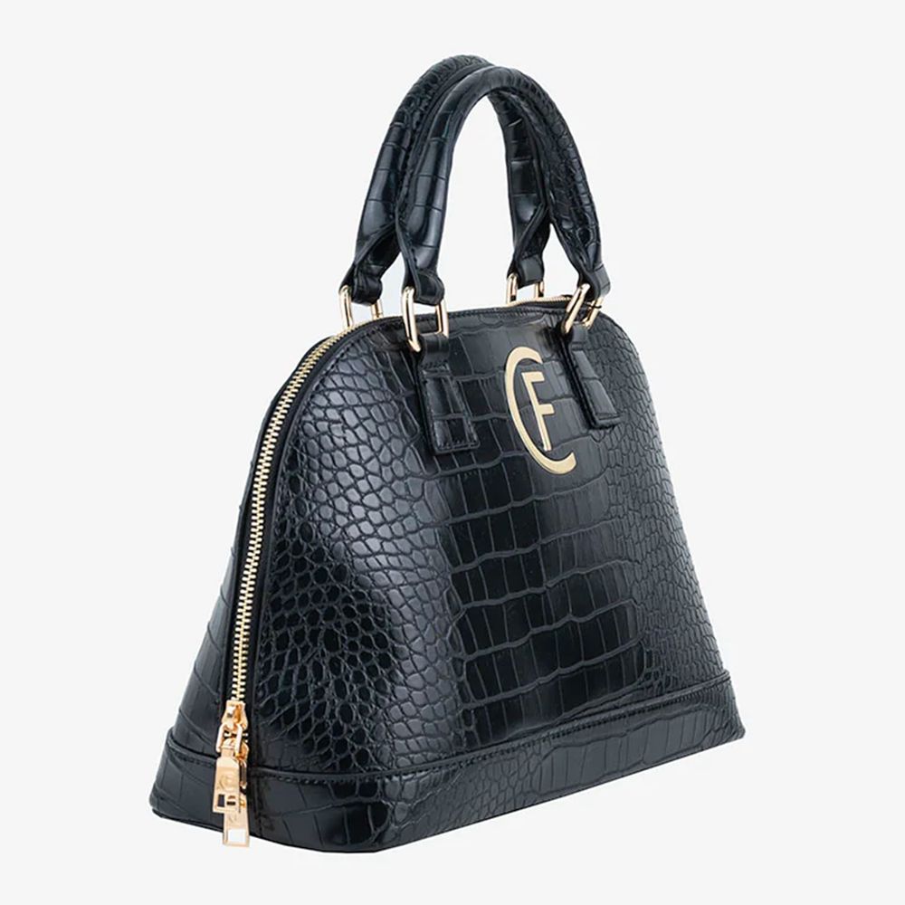 Black Artificial Leather Women Handbag - ventzia