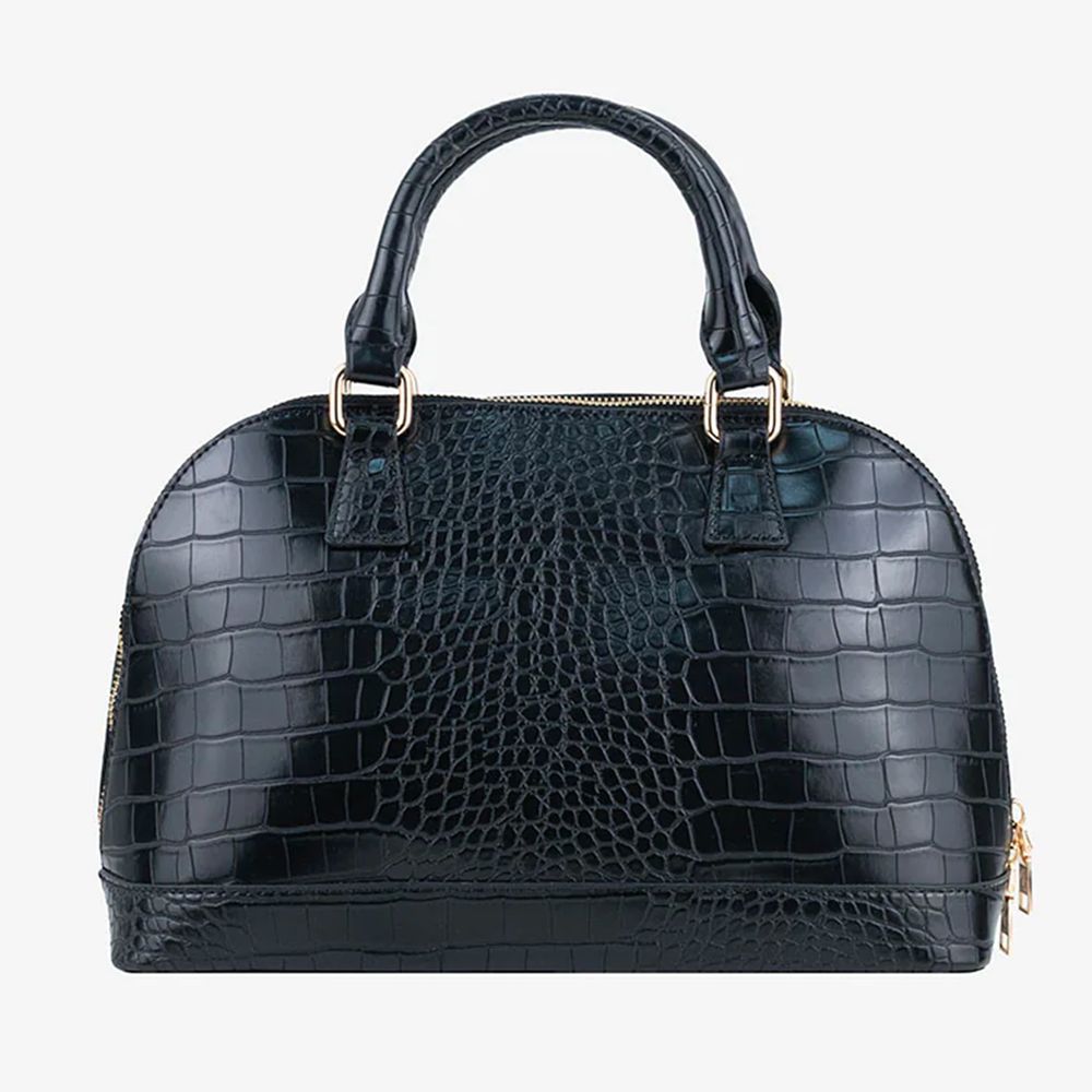 Black Artificial Leather Women Handbag - ventzia