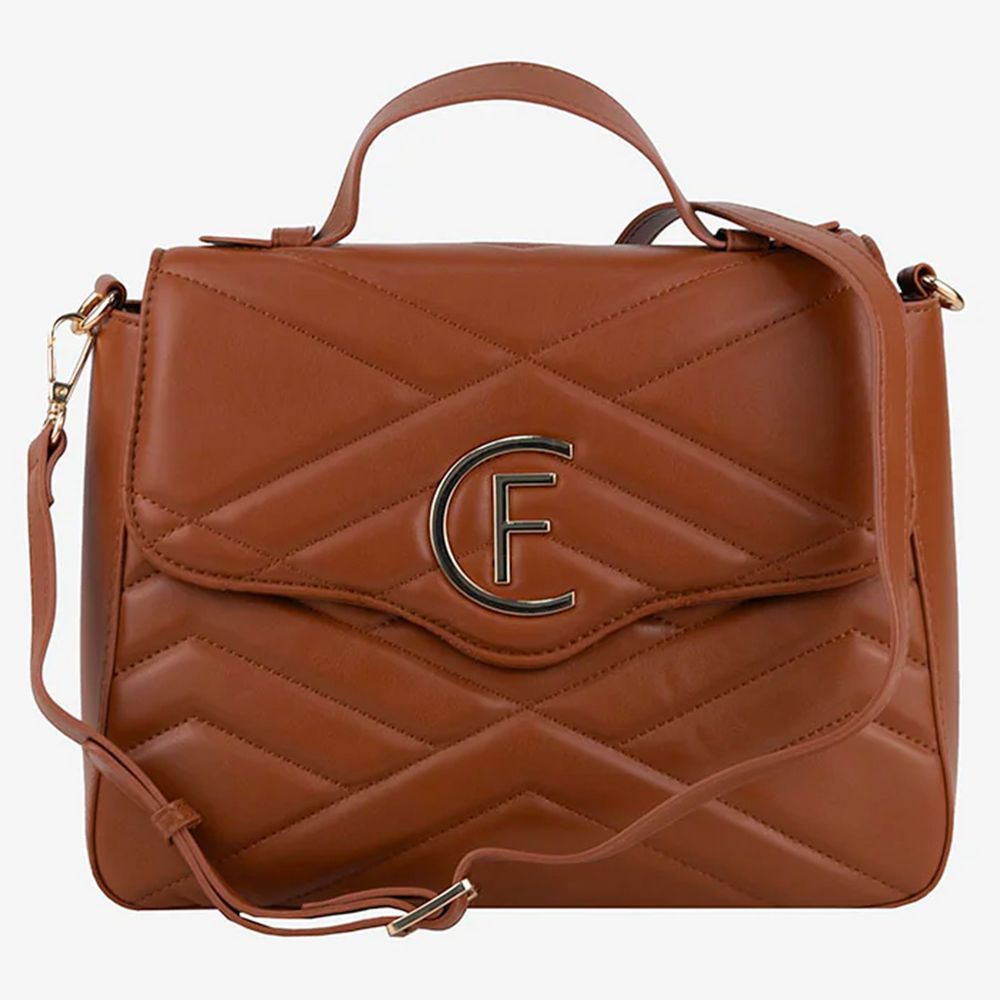 Brown Artificial Leather Women Crossbody Bag - ventzia