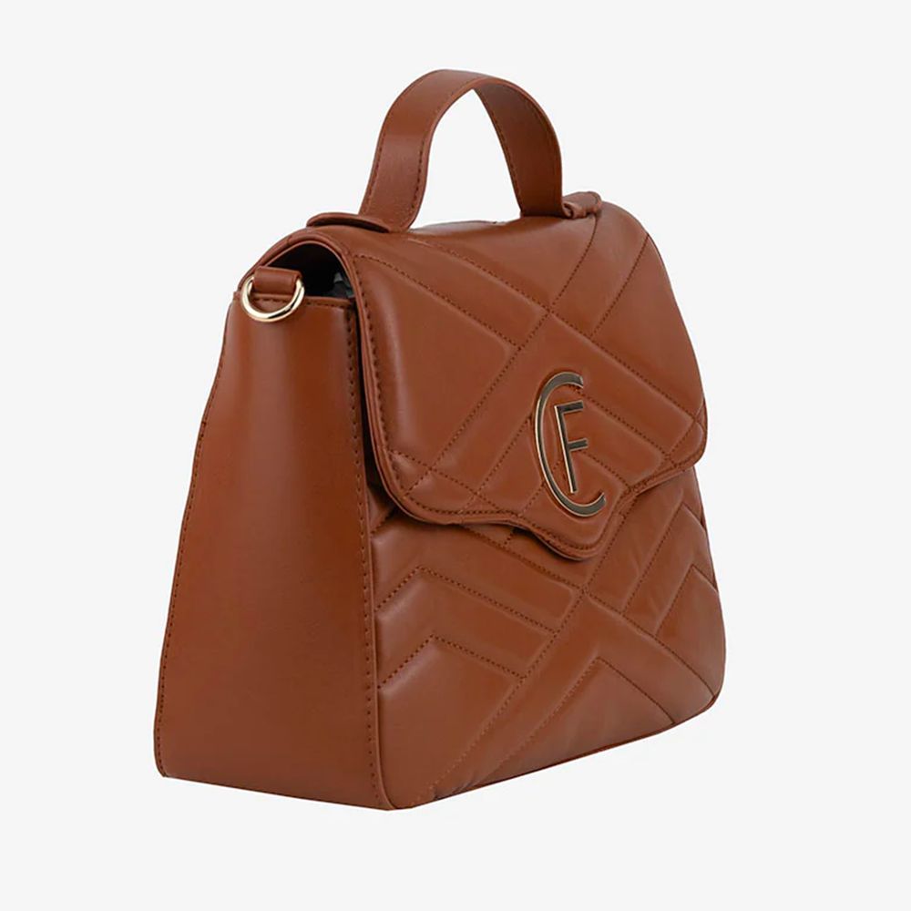 Brown Artificial Leather Women Crossbody Bag - ventzia