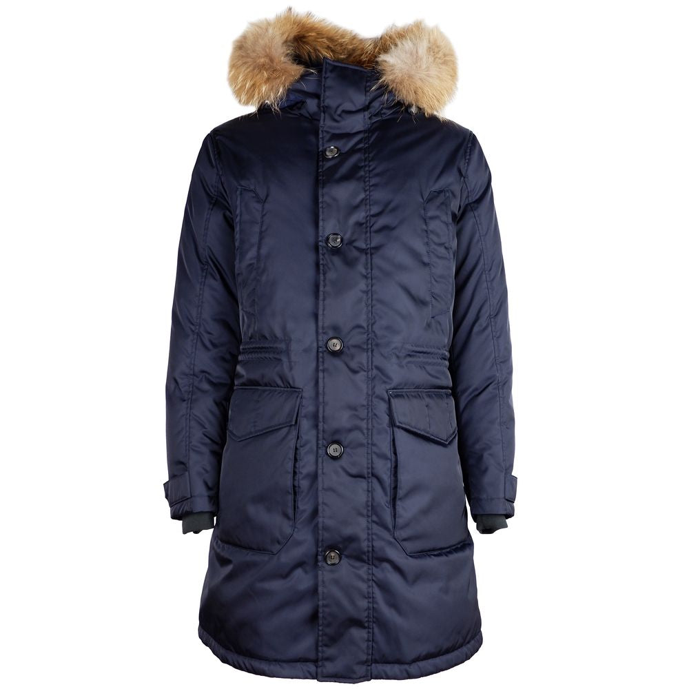 Blue Nylon Men Jacket - ventzia
