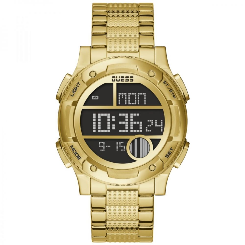 Gold Stainless Steel Digital Watch - ventzia