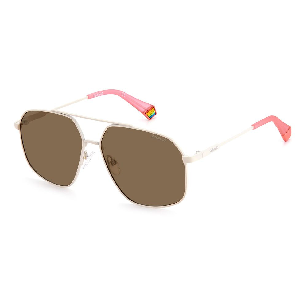 Beige Stainless Steel Sunglasses - ventzia
