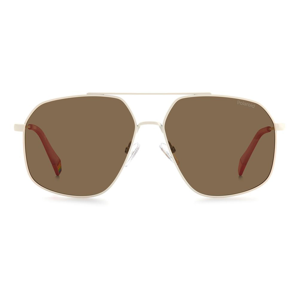 Beige Stainless Steel Sunglasses - ventzia