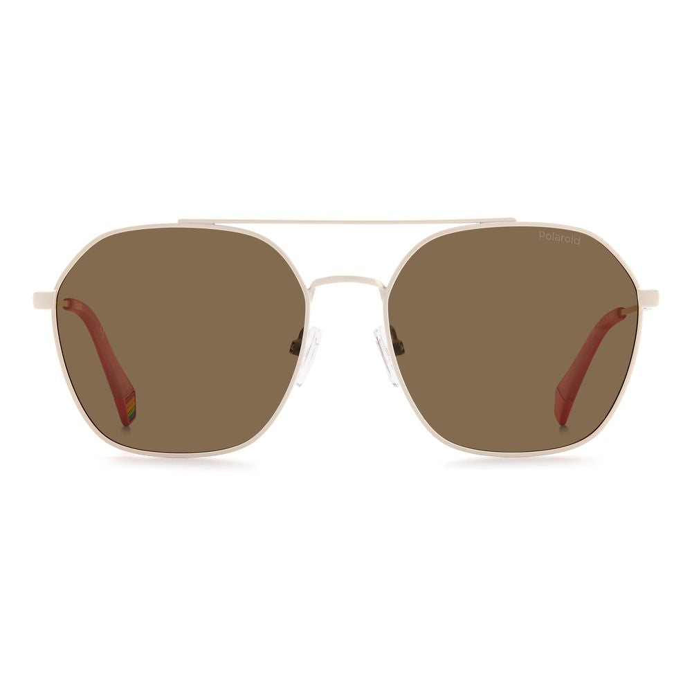 Beige Stainless Steel Sunglasses - ventzia