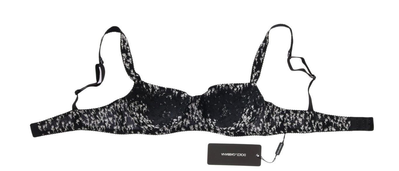 Elegant Black Floral Lace Silk Bra - ventzia