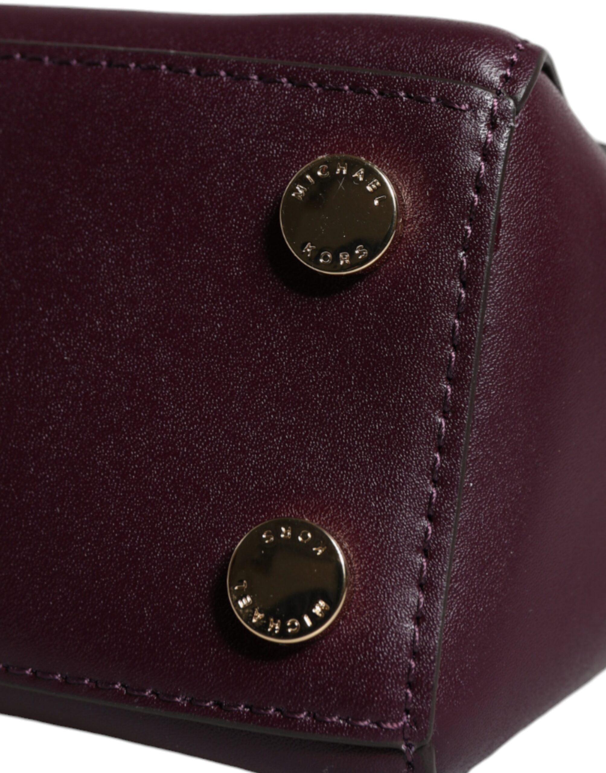 Purple Leather Logo Plaque Crossbody MINDY Satchel Bag - ventzia