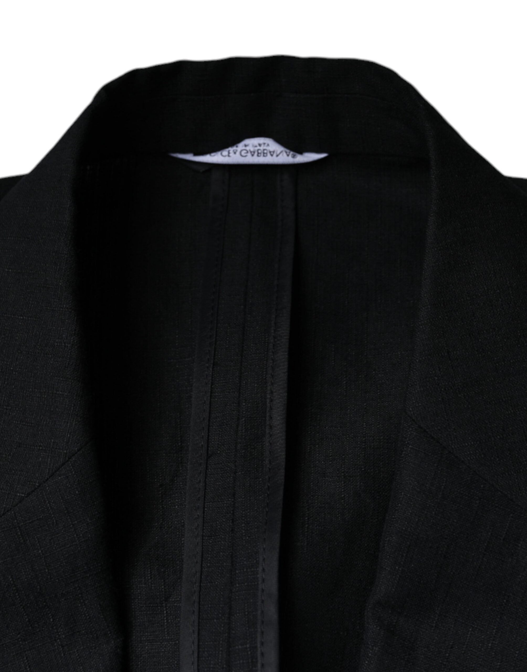 Black Linen Double Breasted Dress Blazer - ventzia
