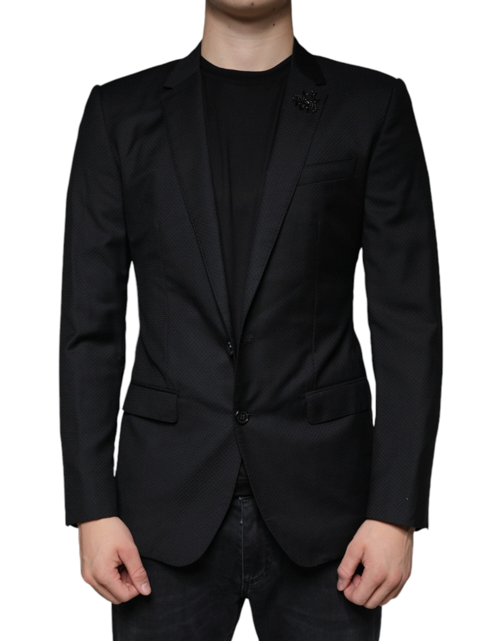 Black MARTINI Bee Single Breasted Blazer - ventzia