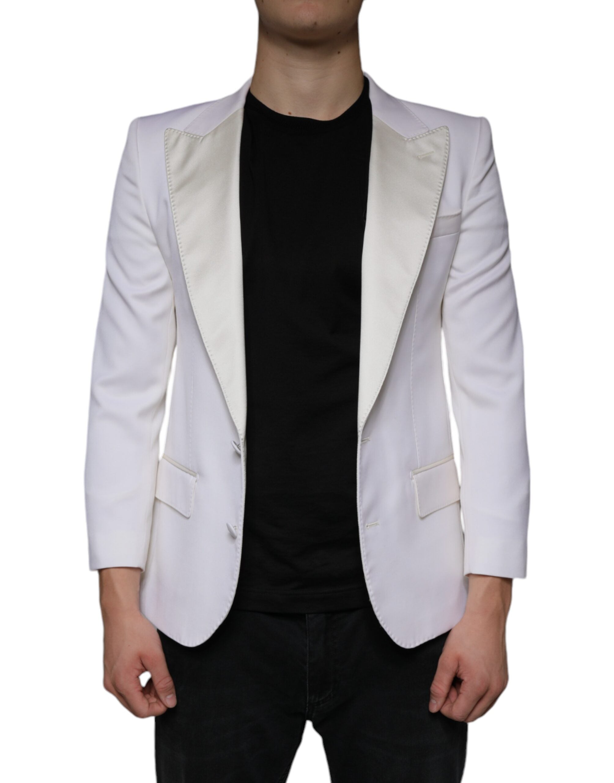 Off White Wool Single Breasted Dress Blazer - ventzia