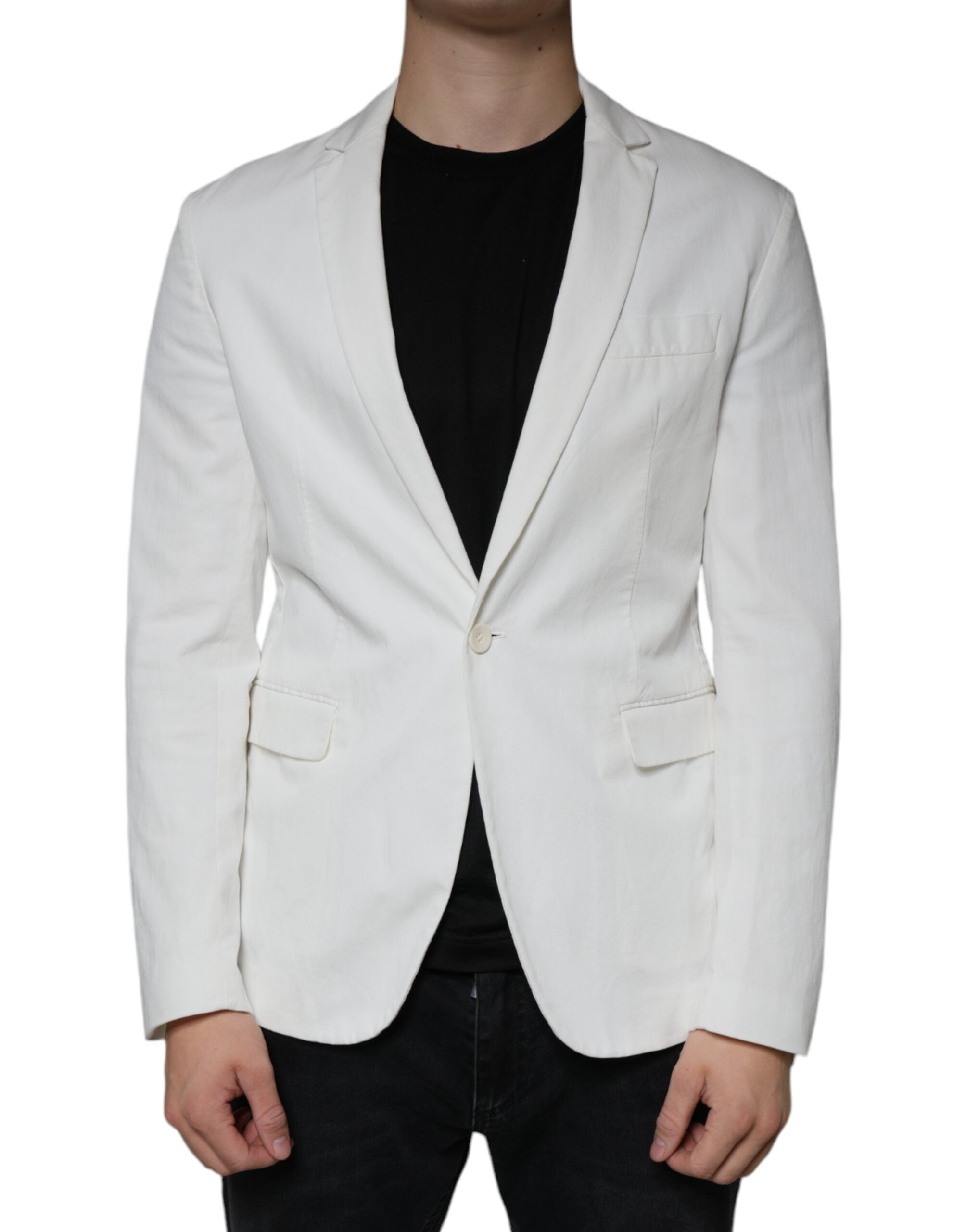 White Single Breasted One Button Dress Formal Blazer - ventzia