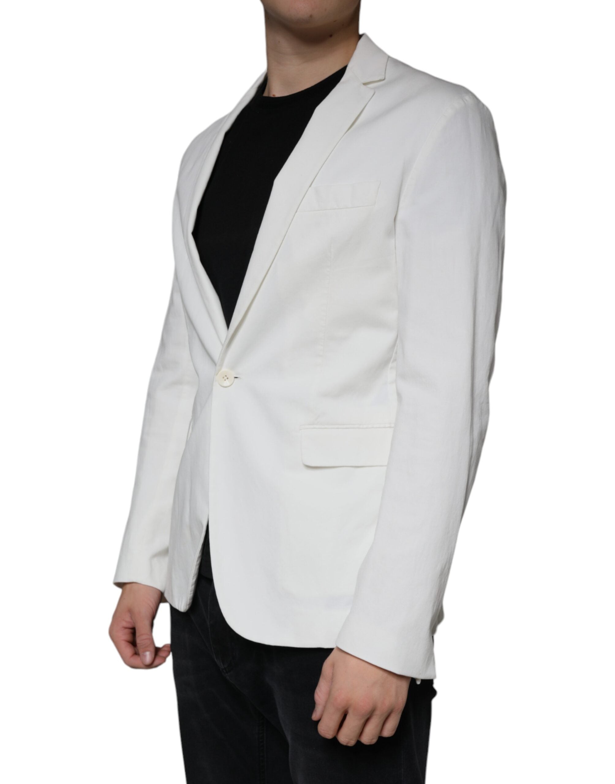 White Single Breasted One Button Dress Formal Blazer - ventzia