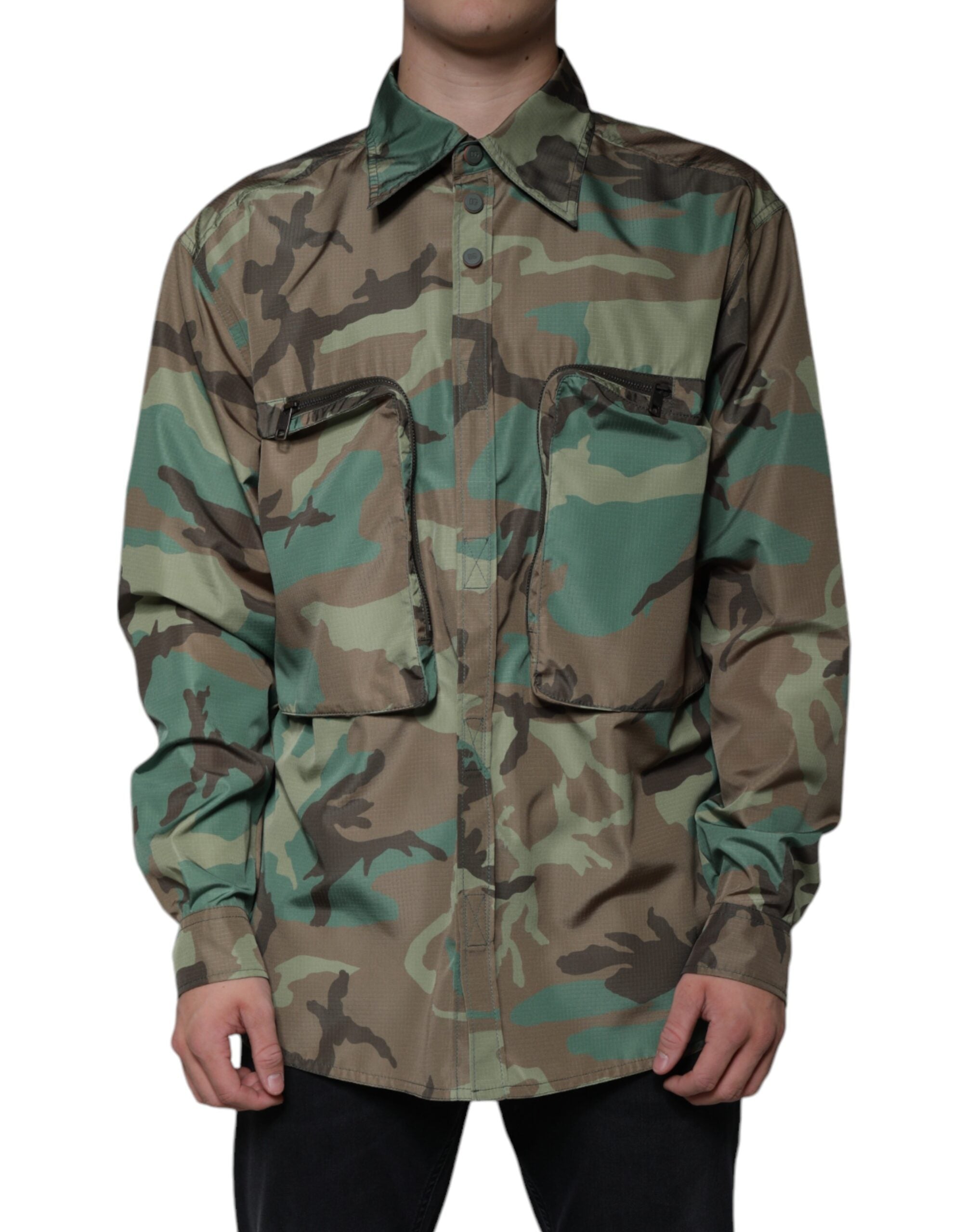 Multicolor Camouflage Button Down Shirt - ventzia