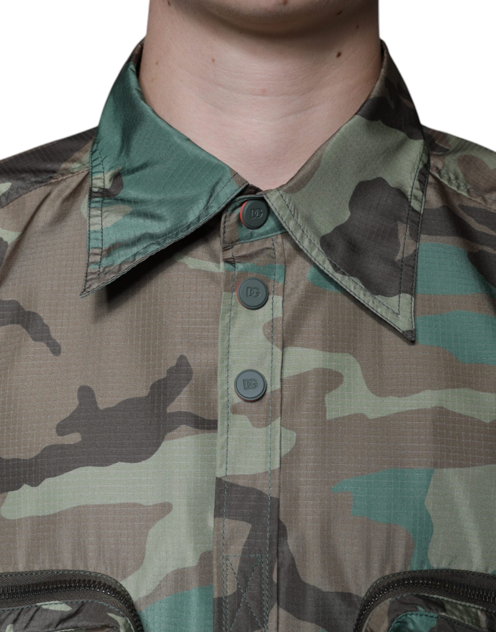 Multicolor Camouflage Button Down Shirt - ventzia