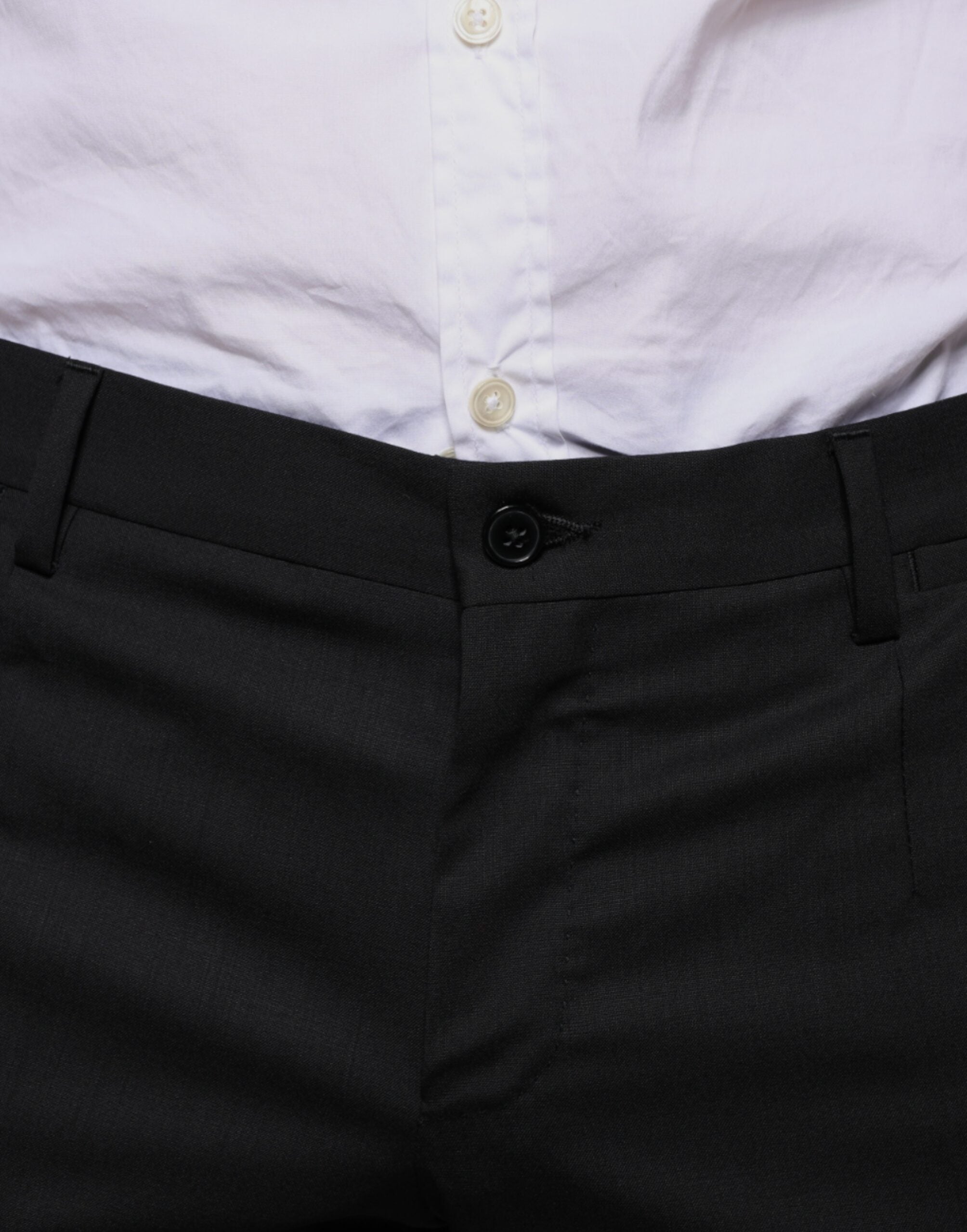 Black Wool Skinny Dress Formal Pants - ventzia