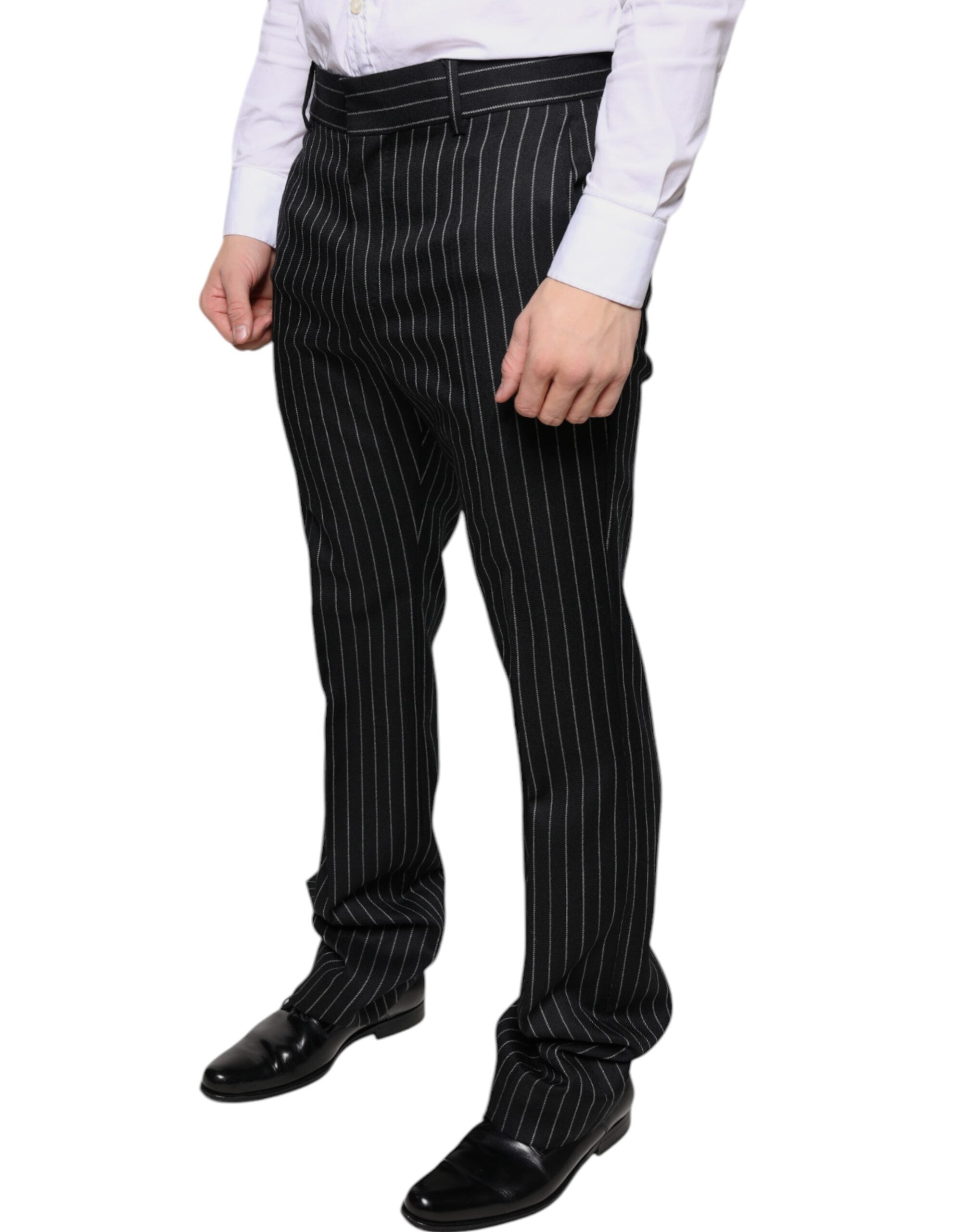 Black Stripes Skinny Men Dress Pants - ventzia