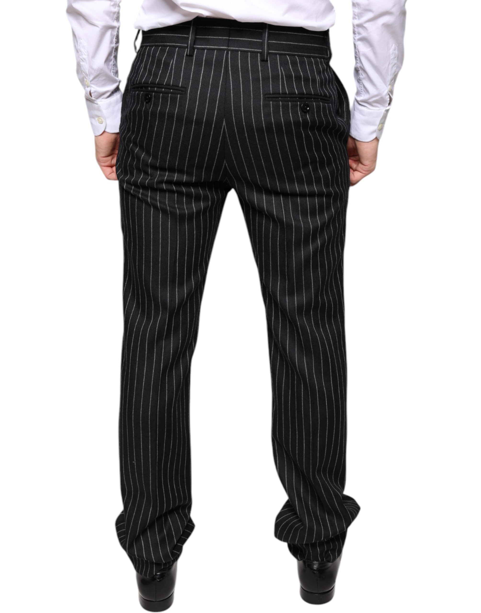 Black Stripes Skinny Men Dress Pants - ventzia