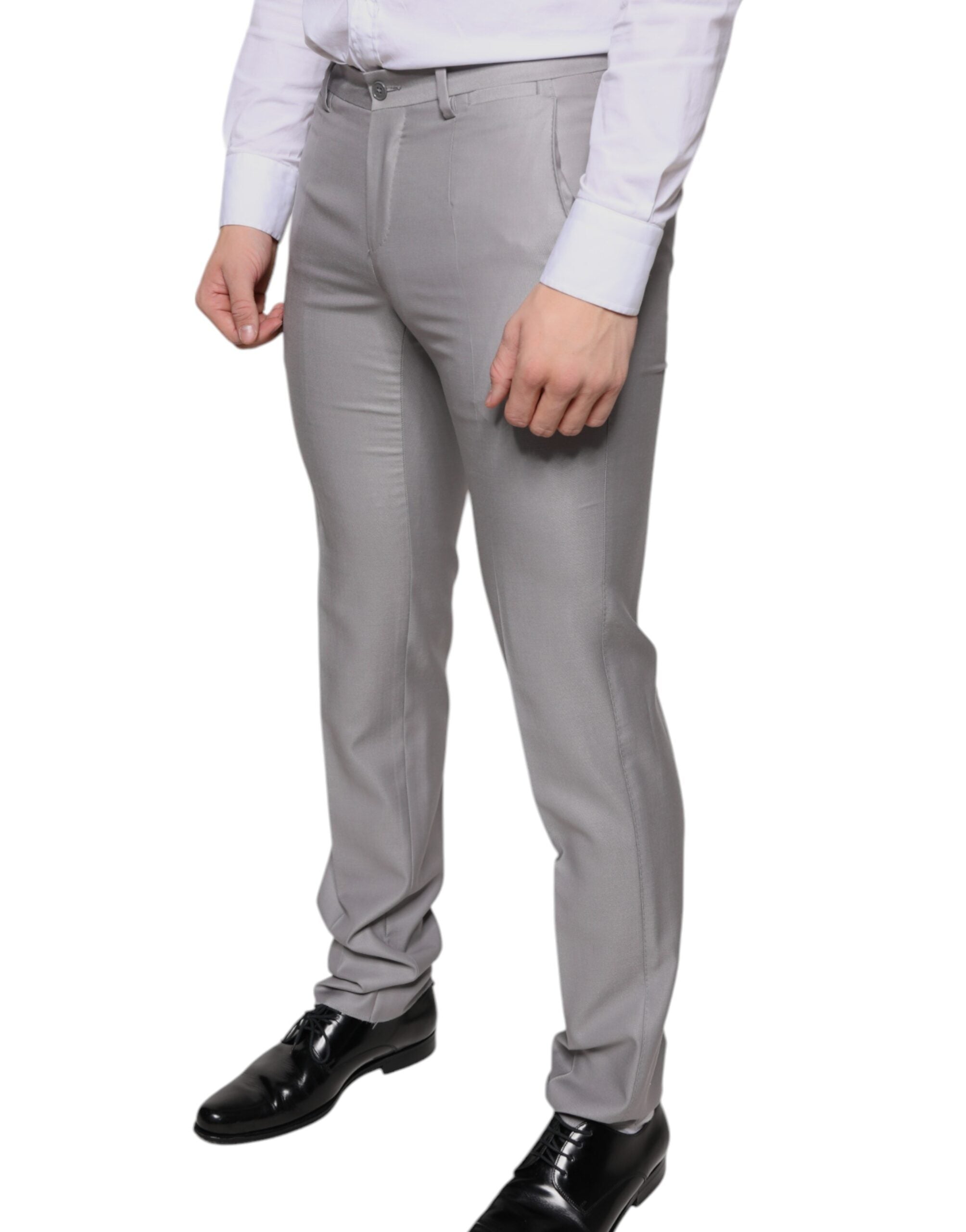 Light Gray Wool Dress Pants - ventzia