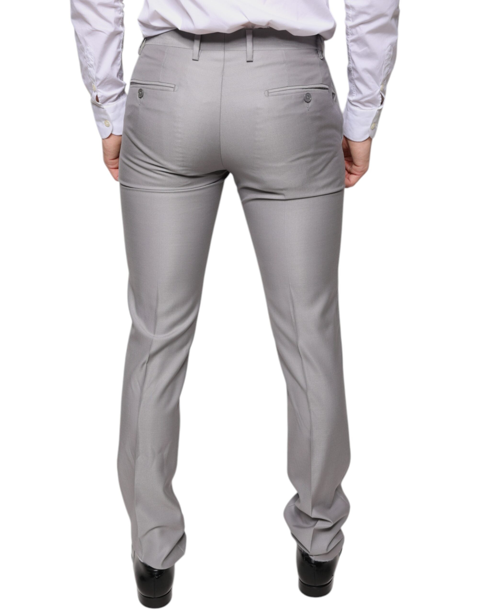 Light Gray Wool Dress Pants - ventzia