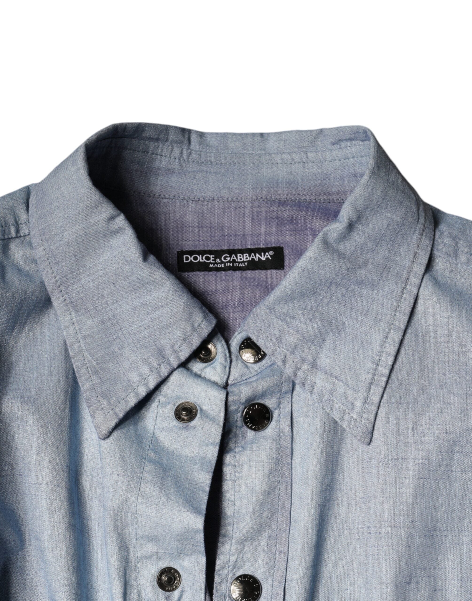 Light Blue Cotton Button Down Casual Shirt - ventzia