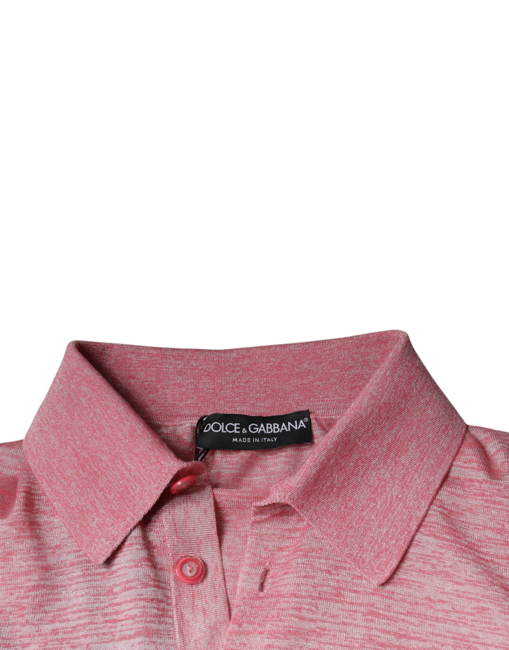 Pink Polyester Long Sleeve Men Polo T-shirt - ventzia