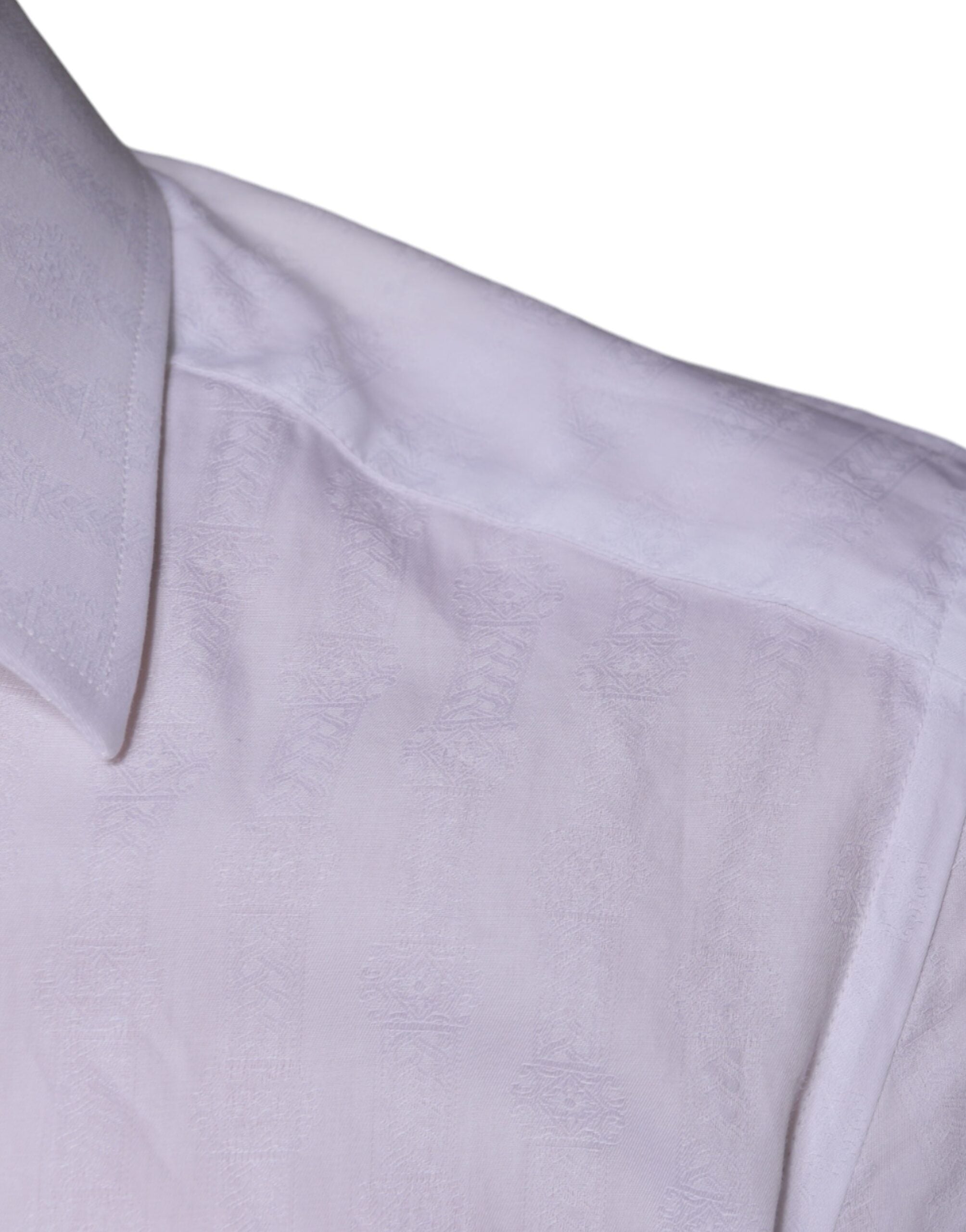 White Cotton Men Dress GOLD Formal Shirt - ventzia