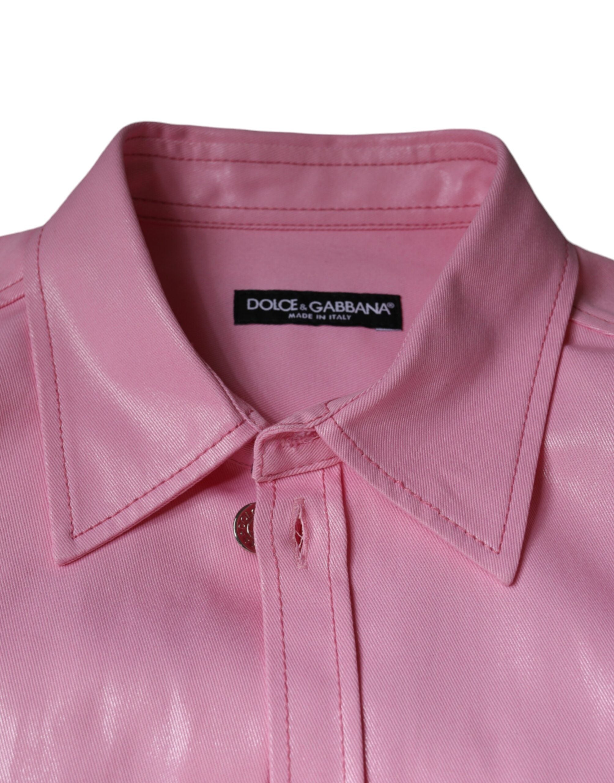 Pink Cotton Collared Button Down Shirt - ventzia