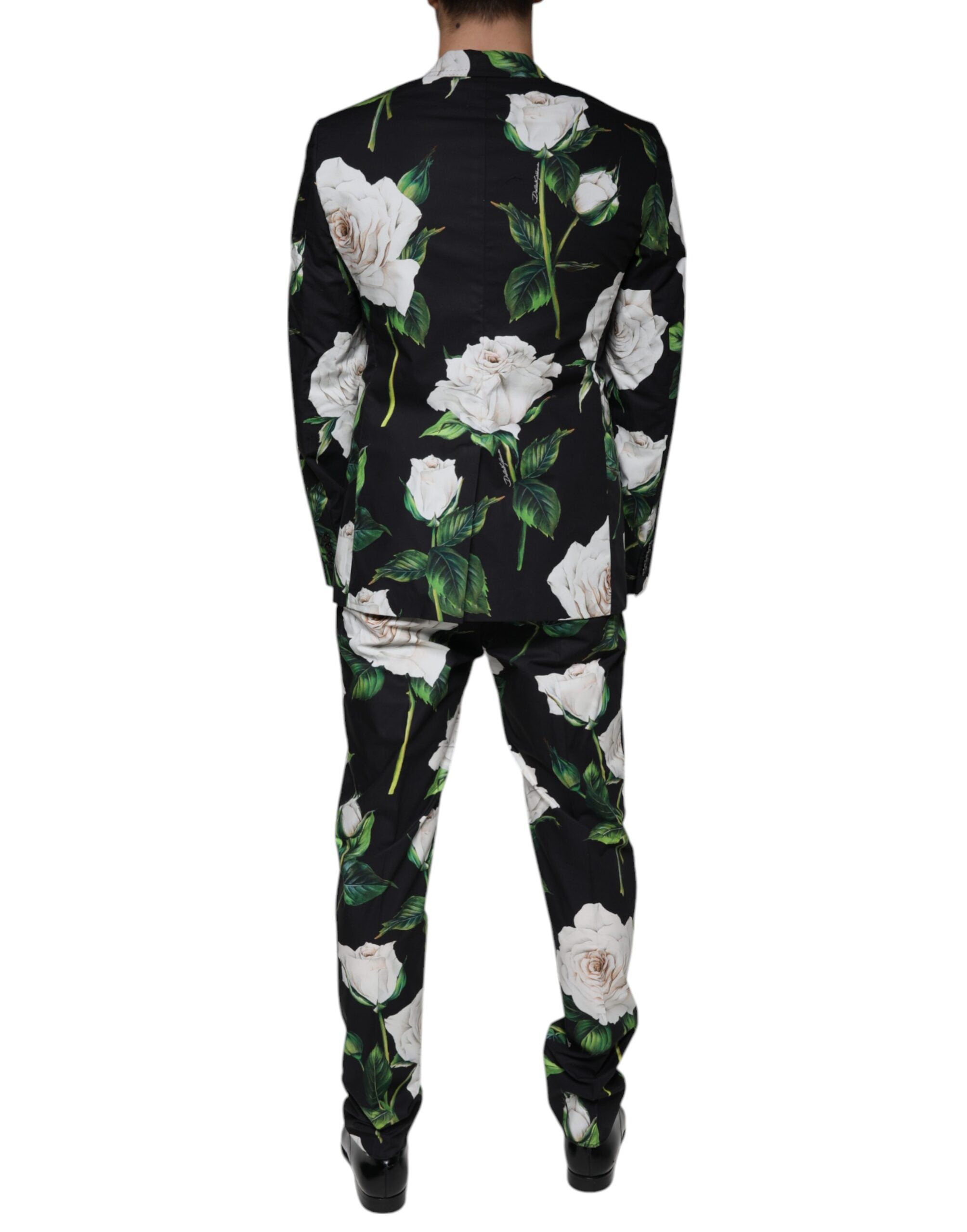 Black Rose Cotton Men Formal 2 Piece Suit - ventzia