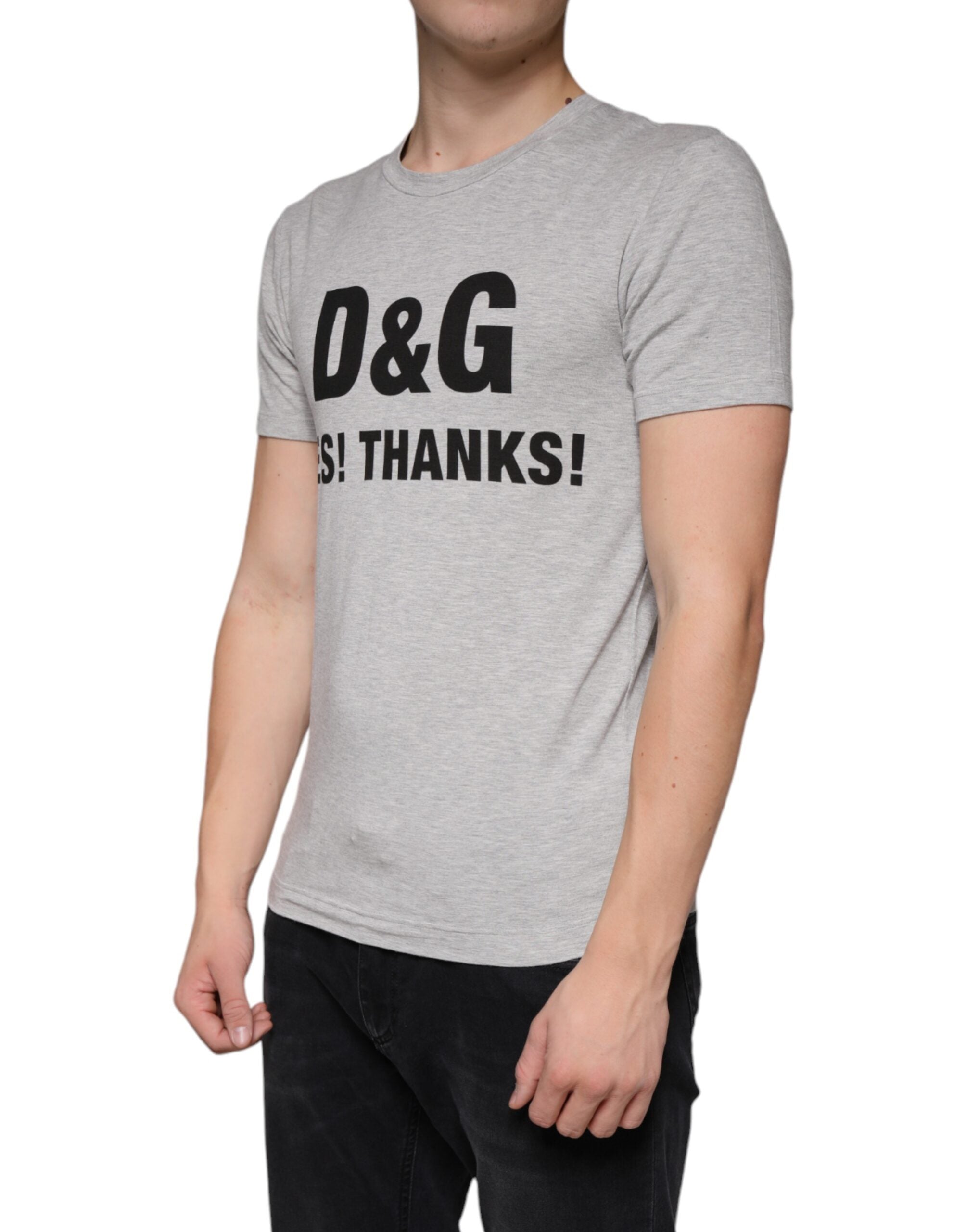 Gray Logo Print Crewneck Short Sleeve T-shirt - ventzia