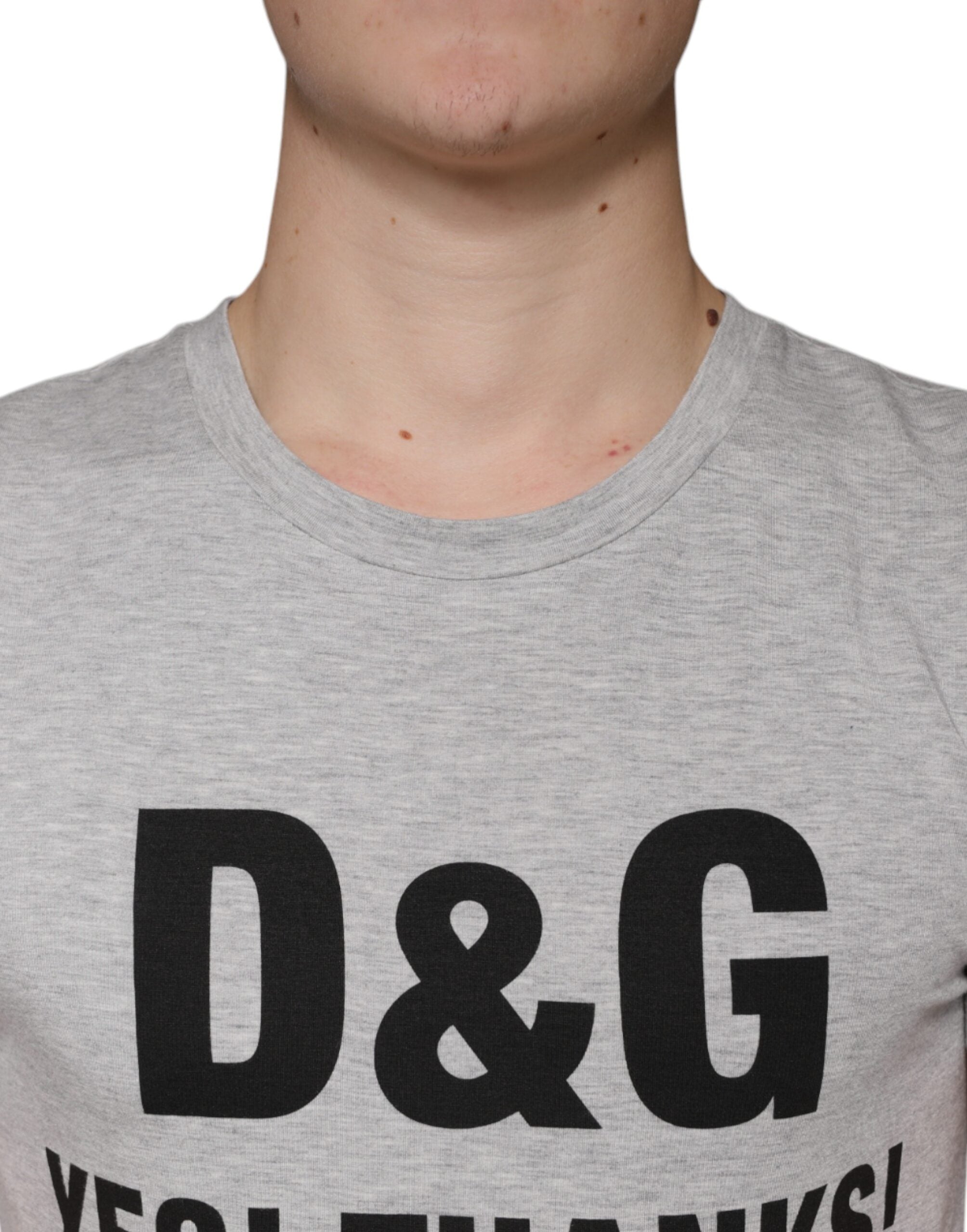 Gray Logo Print Crewneck Short Sleeve T-shirt - ventzia