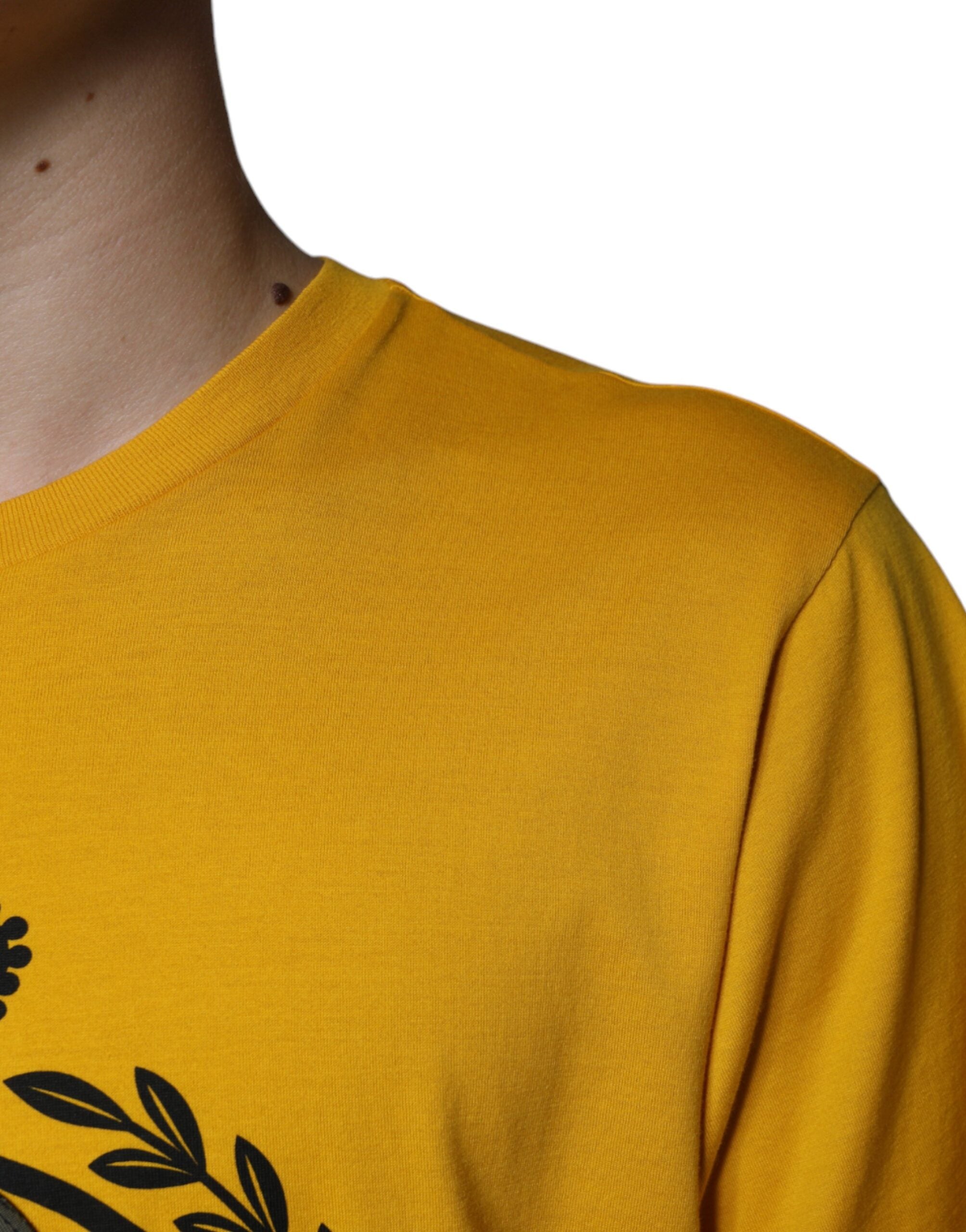 White Yellow Logo Print Short Sleeve T-shirt - ventzia