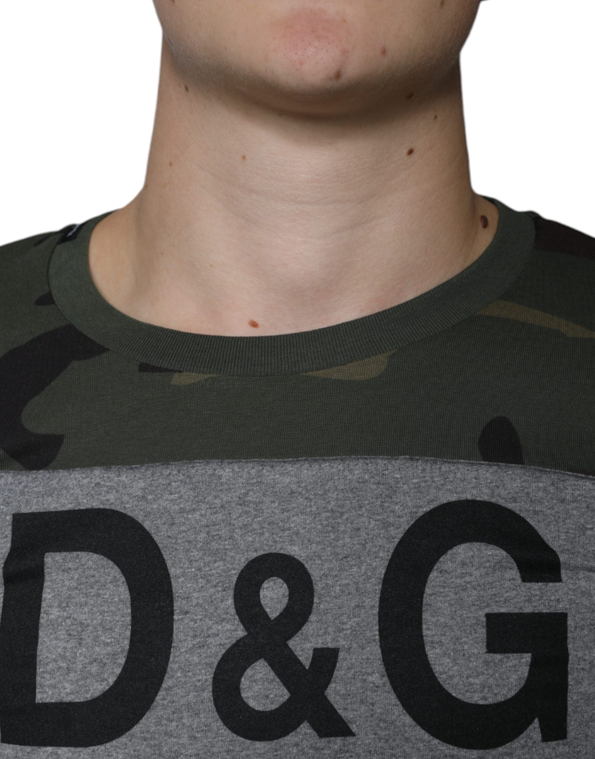 Multicolor Camouflage Cotton Crew Neck T-shirt - ventzia