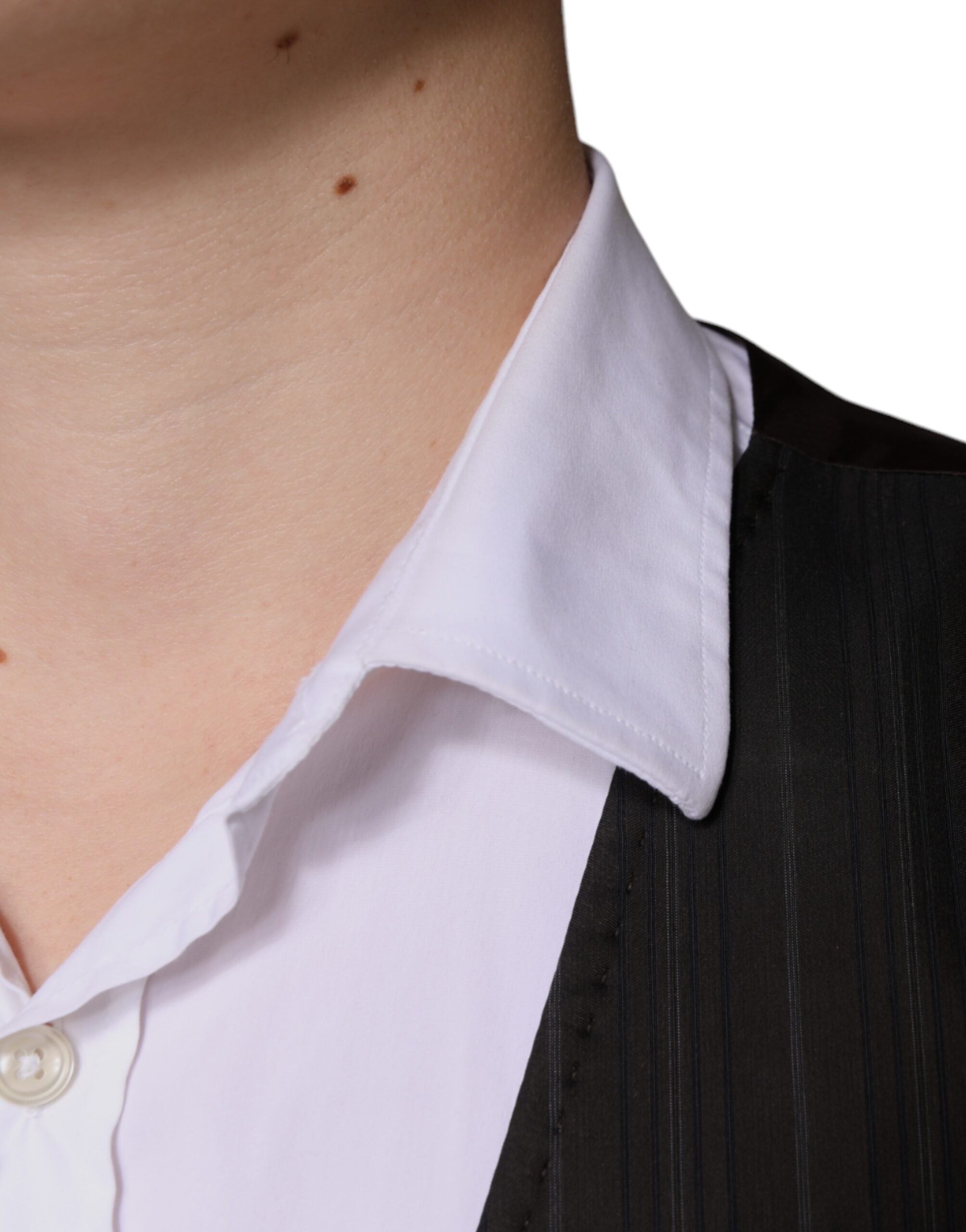 Black Cotton Waistcoat Dress Formal Vest - ventzia